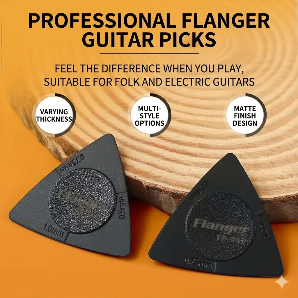 Flanger 3 Thickness Triangle Guitar Picks 5pcs - Image 2