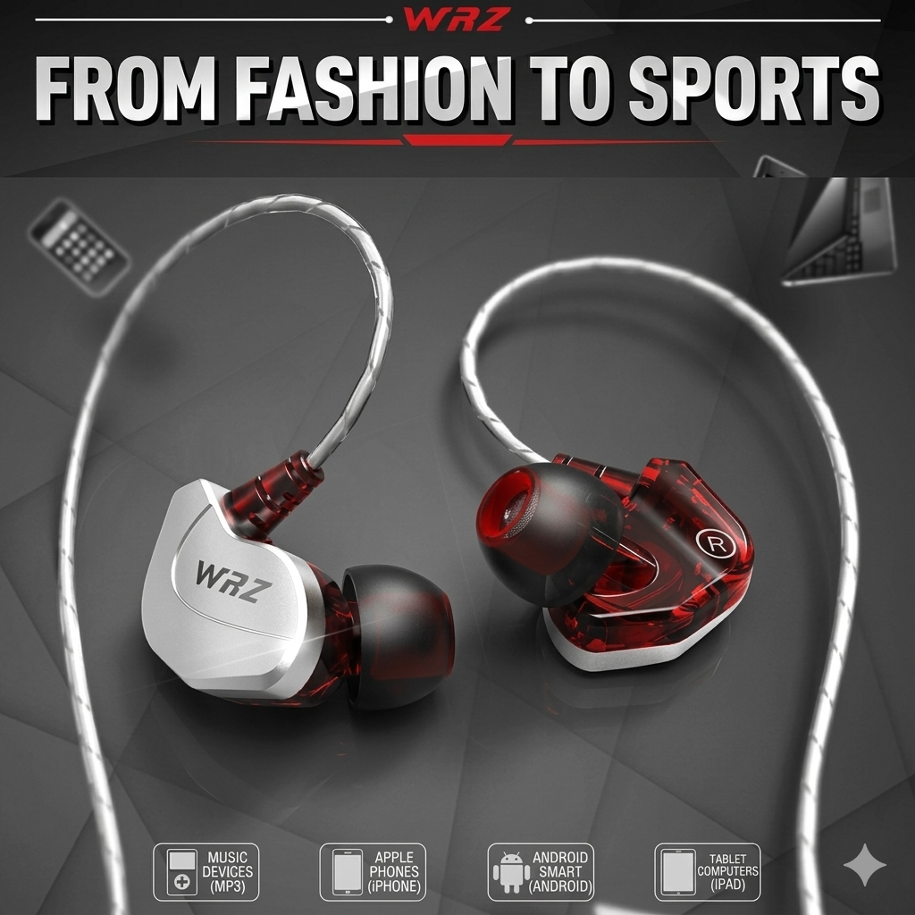 WRZ Over-Ear Hook Sports Wired Earbuds - Image 2