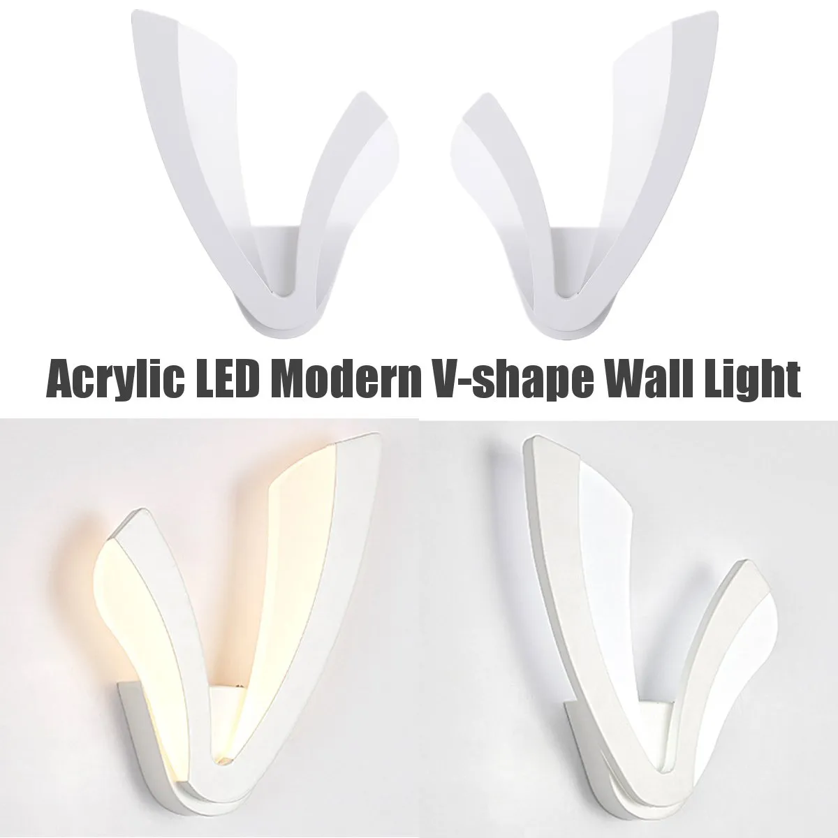 Acrylic LED Modern V-shape Wall Light - Image 4