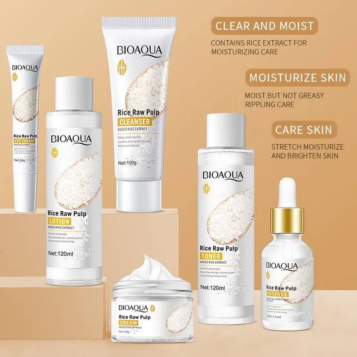 BIOAQUA Rice Raw Pulp Rejuvenating Moisturizing Box 6-Piece Set - Image 2
