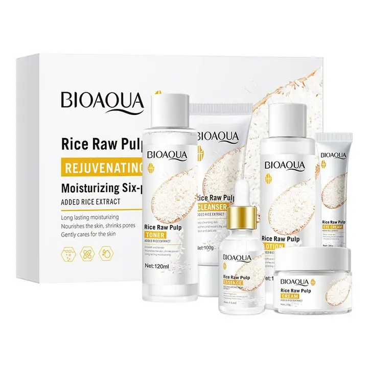 BIOAQUA Rice Raw Pulp Rejuvenating Moisturizing Box 6-Piece Set - Image 3