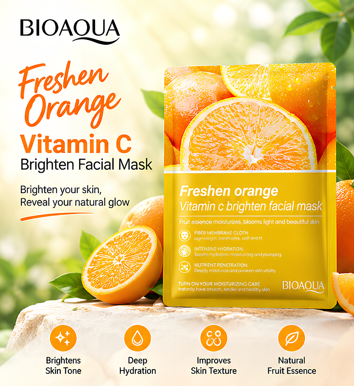 BIOAQUA Freshen Orange Vitamin C Brightening Facial Mask