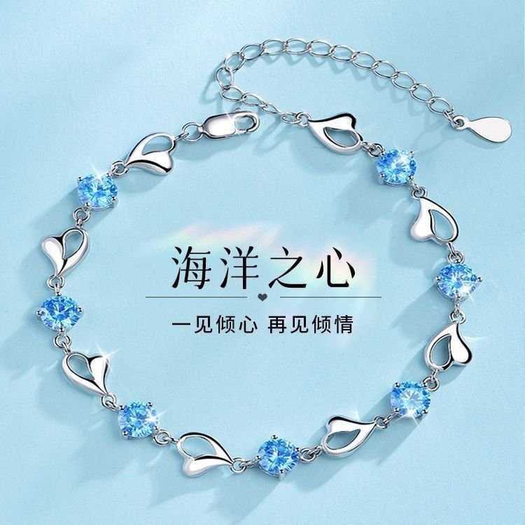 Elegant Silver-Tone Blue Heart Jewelry Set – 2 Pcs - Image 3