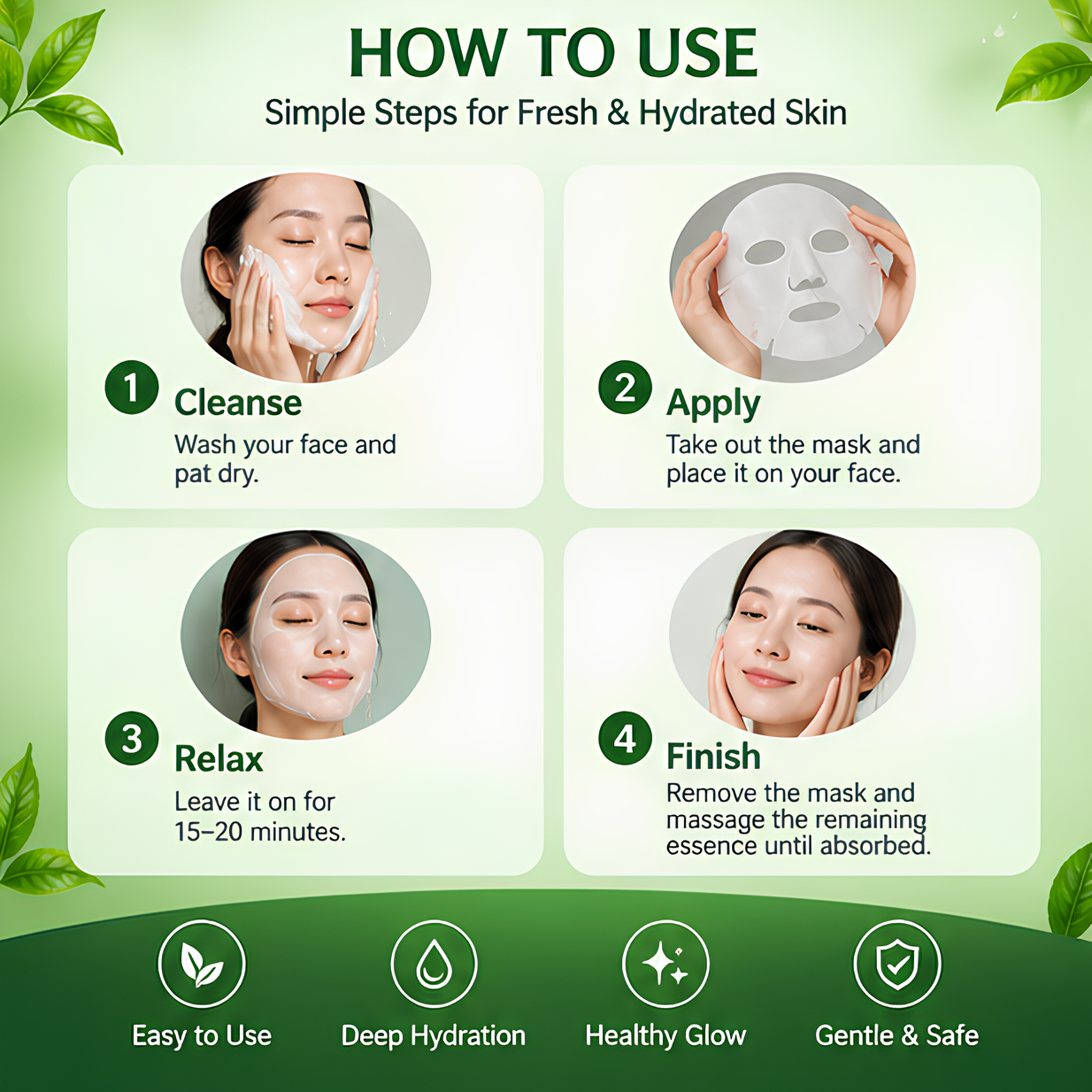 BIOAQUA Green Tea Essence Facial Mask - Image 4